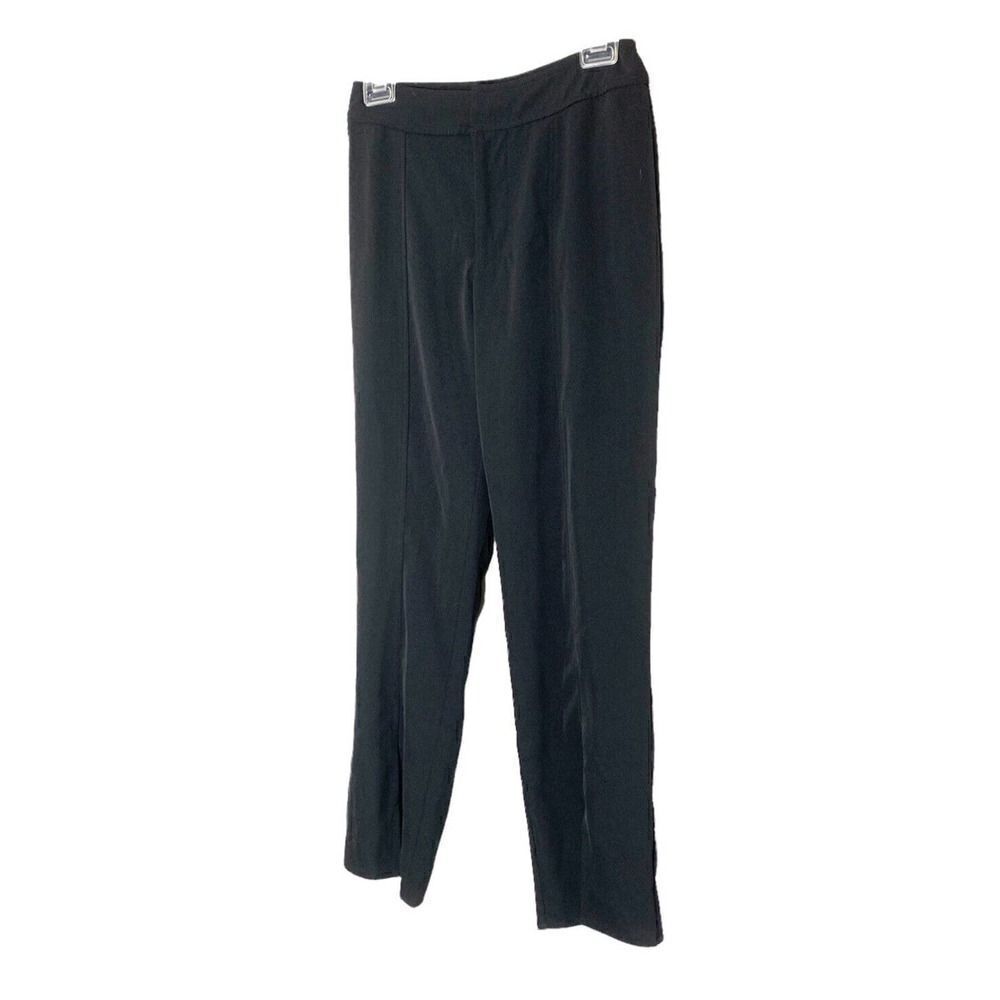 Something Navy Womens Black Front Seam Straight Leg Ankle Slit Cropped Pant Sz 2 - Picture 3 of 11